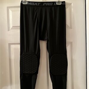 Men's Black Padded Leggings ProCombat 3/4 Size XL